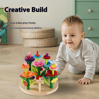 Wooden Children's Inserting Garden Assembled Building Block Toys