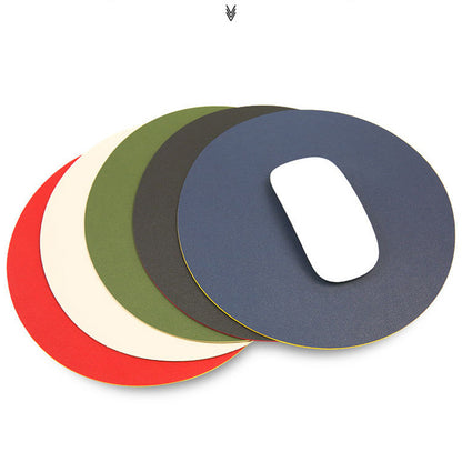 Tapis de souris rond double face de couleur unie antidérapant pour jeu de bureau