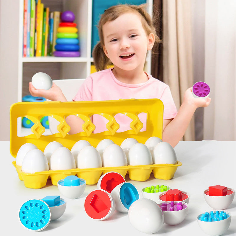 Juguete educativo de aprendizaje para bebés, juguete inteligente con forma de huevo, juegos de combinación de formas, juguetes Montessori, juguetes de huevos para niños