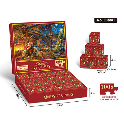 Nouveau puzzle calendrier de l'Avent de Noël de 24 boîtes