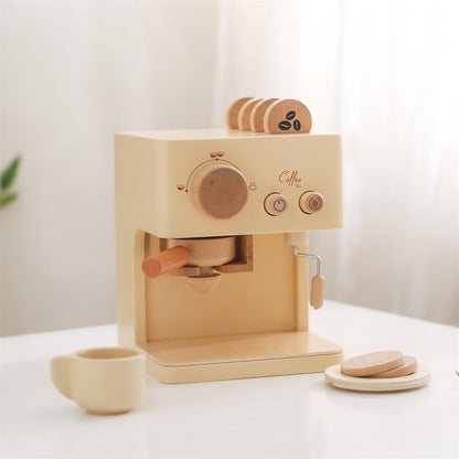 Children's Simulation Coffee Machine Suit Baby Wooden Puzzle Early Educational Building Block Toys