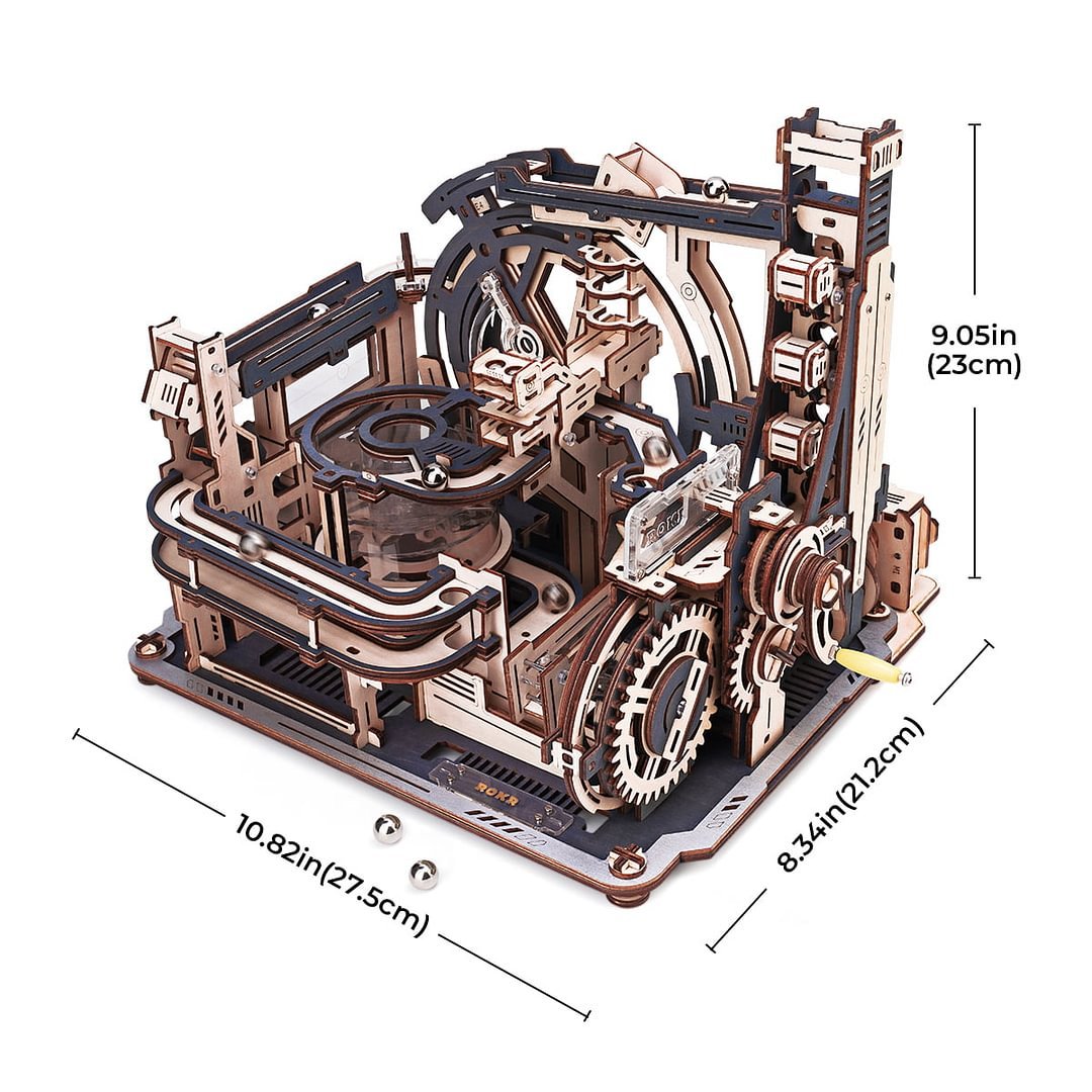 ROKR Marble Run Electric Spaceport Puzzle en bois 3D Jouets Jeux Garçon Cadeau de Noël