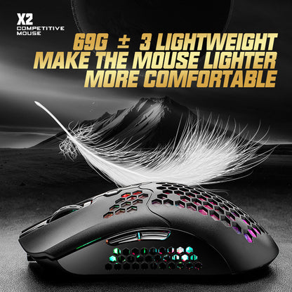 Free Wolf X2 wireless mouse RGB dual-mode game mouse