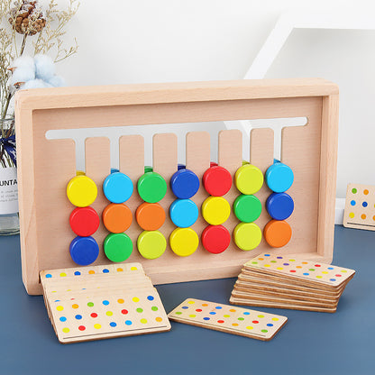 Jeux en bois à sept couleurs pour la petite enfance, jouets éducatifs pour la pensée logique