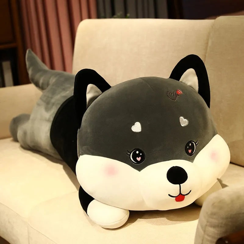 Cute Lying Husky Throw Pillow Plush Toys