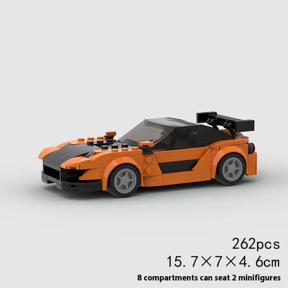 Petites particules Rx7 Sports Car Moc Puzzle assemblé à faire soi-même Blocs de construction Jouets pour enfants