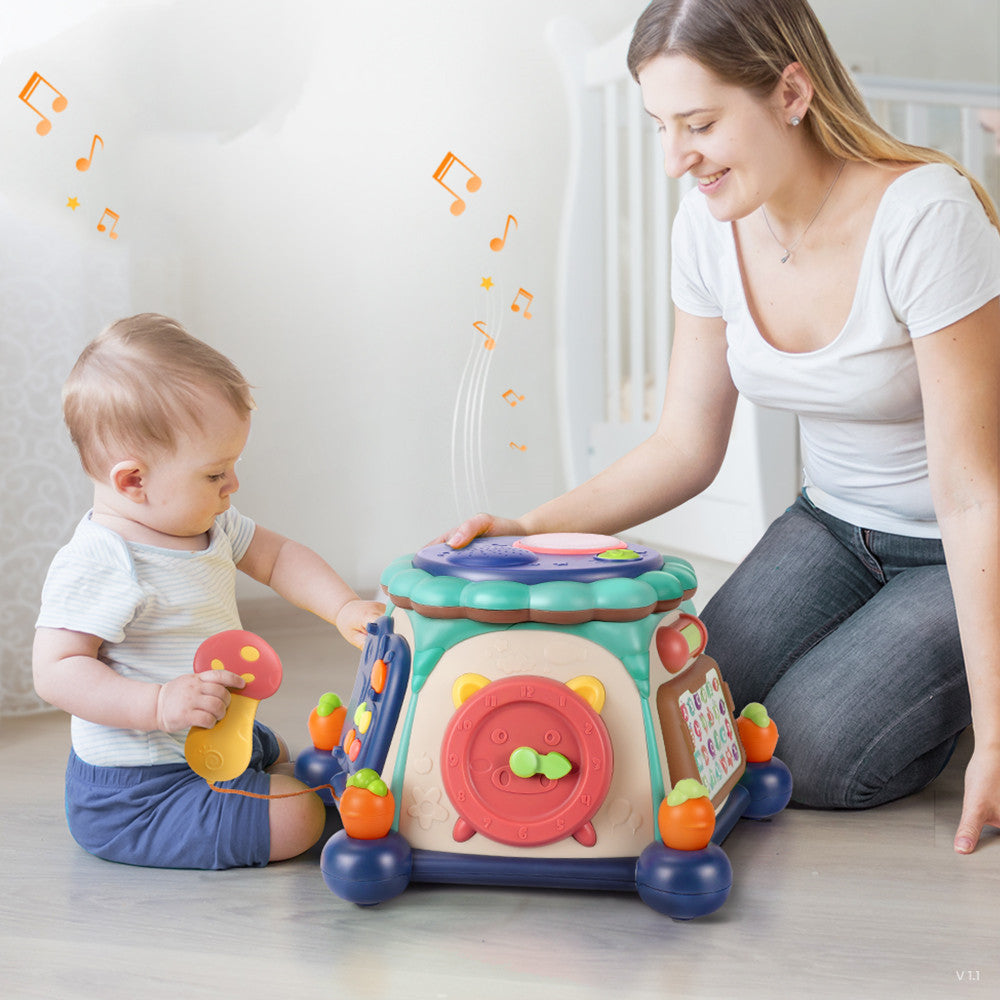 Early education puzzle six-sided box toy