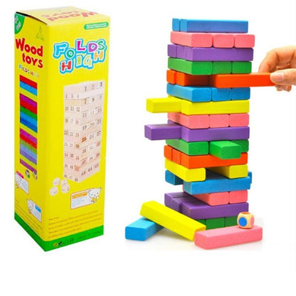 54 Logs Digital Layered Children's Early Education Puzzle Small Size Bricks Pro Creative Jenga Desktop Game