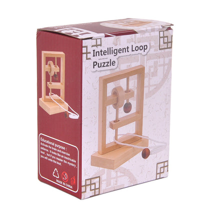 Wooden Three-dimensional Educational Toys Thinking Rope Threading