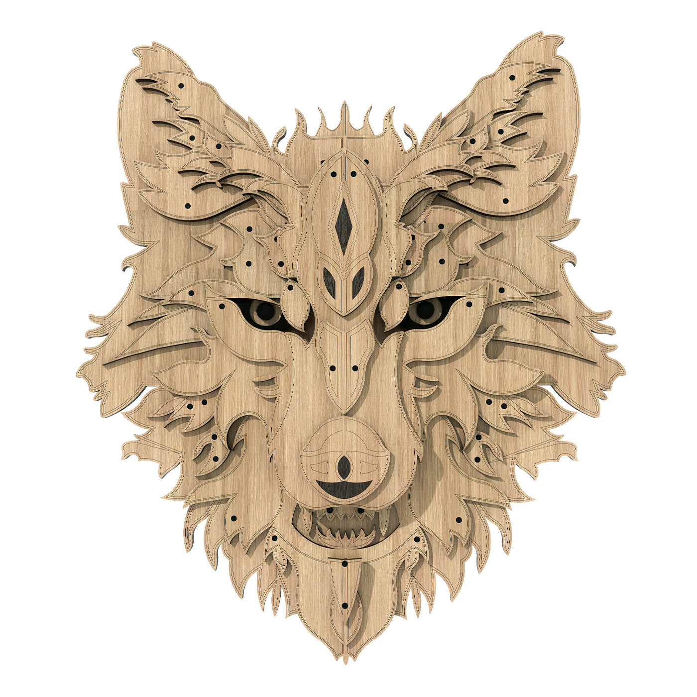 Puzzle en bois sculpté simple esprit loup pour la maison 