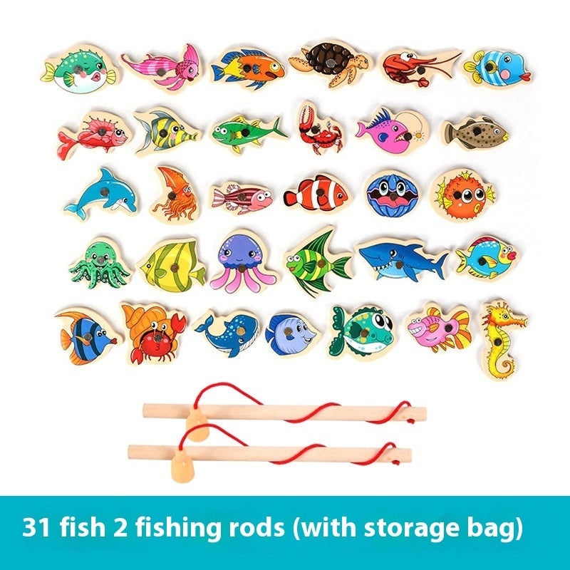 Special Wooden Magnetic Fish Baby And Child Hands-on Parent-child Game Kindergarten Fishing Toys