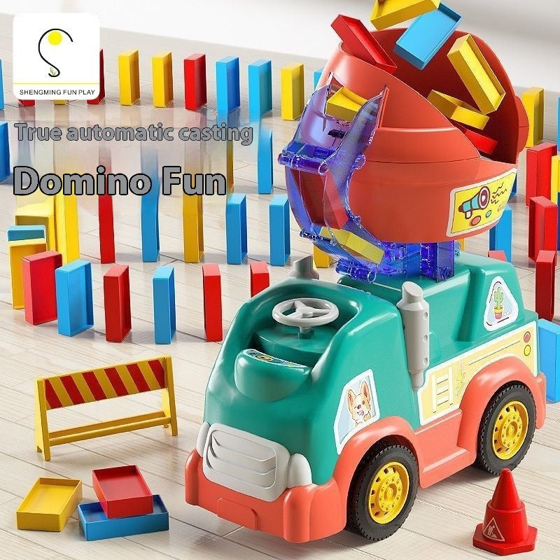 New Domino Stirring Domino Car Automatic Delivery And Licensing Electric Educational Toys