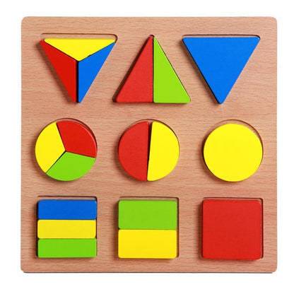 Early Education Wooden Three-dimensional Puzzle Toy Geometric Chopsticks Board