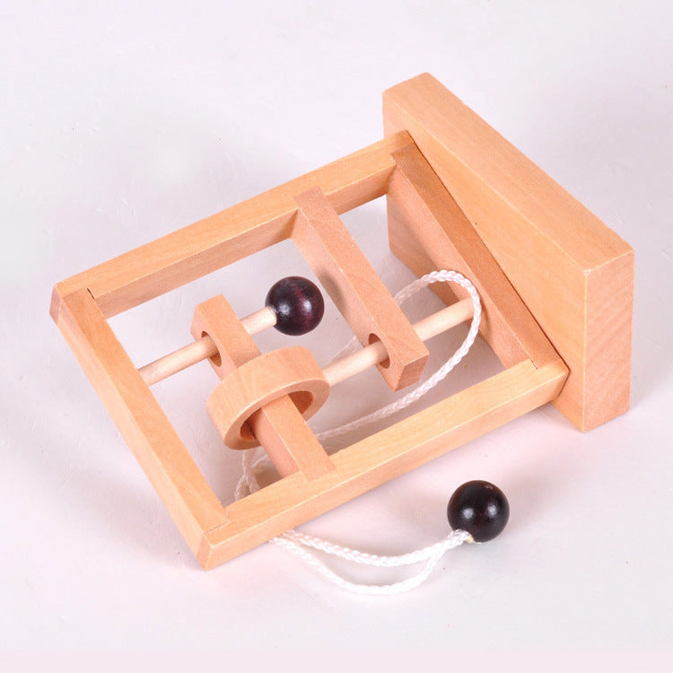 Wooden Three-dimensional Educational Toys Thinking Rope Threading