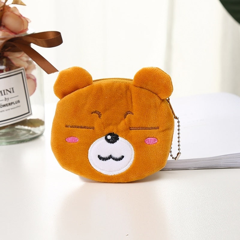 Porte-monnaie en peluche mignon en tissu de dessin animé pour femme