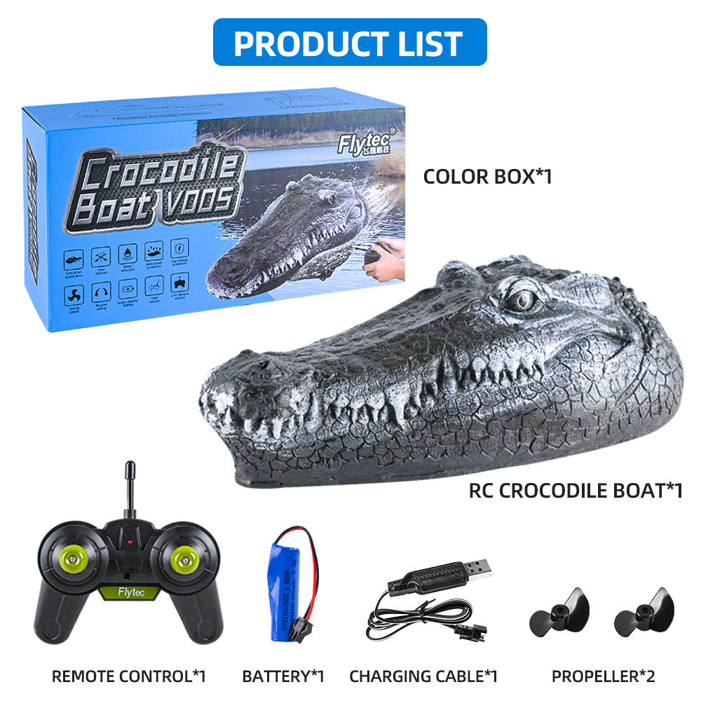 Simulated Crocodile Head Remote-control Ship Children's Water Ship Model Toys Boy Spoof