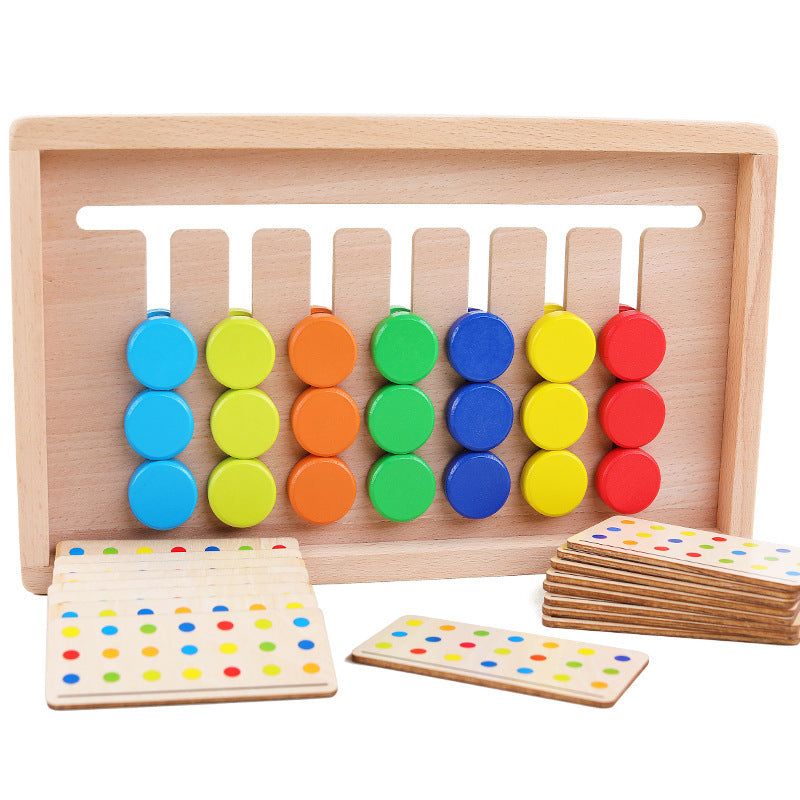 Jeux en bois à sept couleurs pour la petite enfance, jouets éducatifs pour la pensée logique