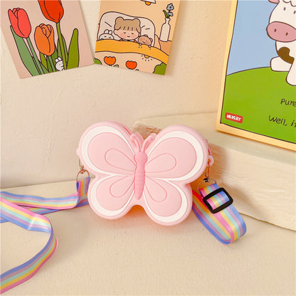 Sac à bandoulière en silicone pour enfants avec joli papillon