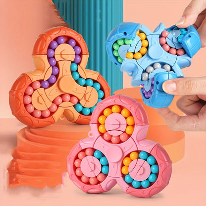 Jouet puzzle haricot magique, cube magique rotatif et jouets Fidget Spinner 2 en 1, jeu de casse-tête STEM Magic Ball, cadeau pour enfants garçons filles, adolescents et adultes pour anniversaire Noël Nouvel An