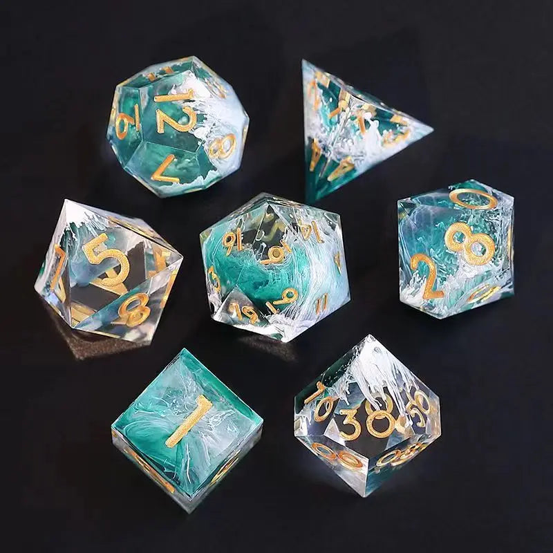 Dados de resina DND, juego de dados poliédricos para juegos de rol Dungeons and Dragons, dados DND RPG, dados D100 D20 D12 D10 D8 D6 D4, juego de mesa