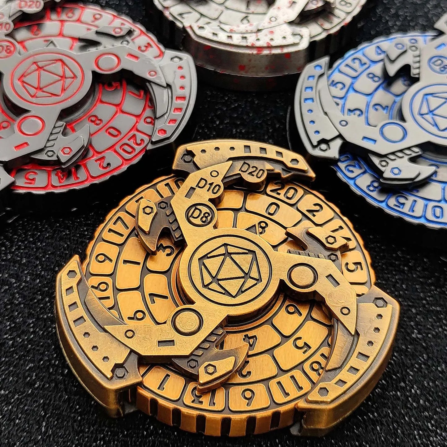 Dados de ruleta para máquina Dados de giroscopio con punta de dedo Dados de metal DND Dados para juegos de rol Dados para Dungeons &amp; Dragons Dados de Warhammer Regalos de Navidad