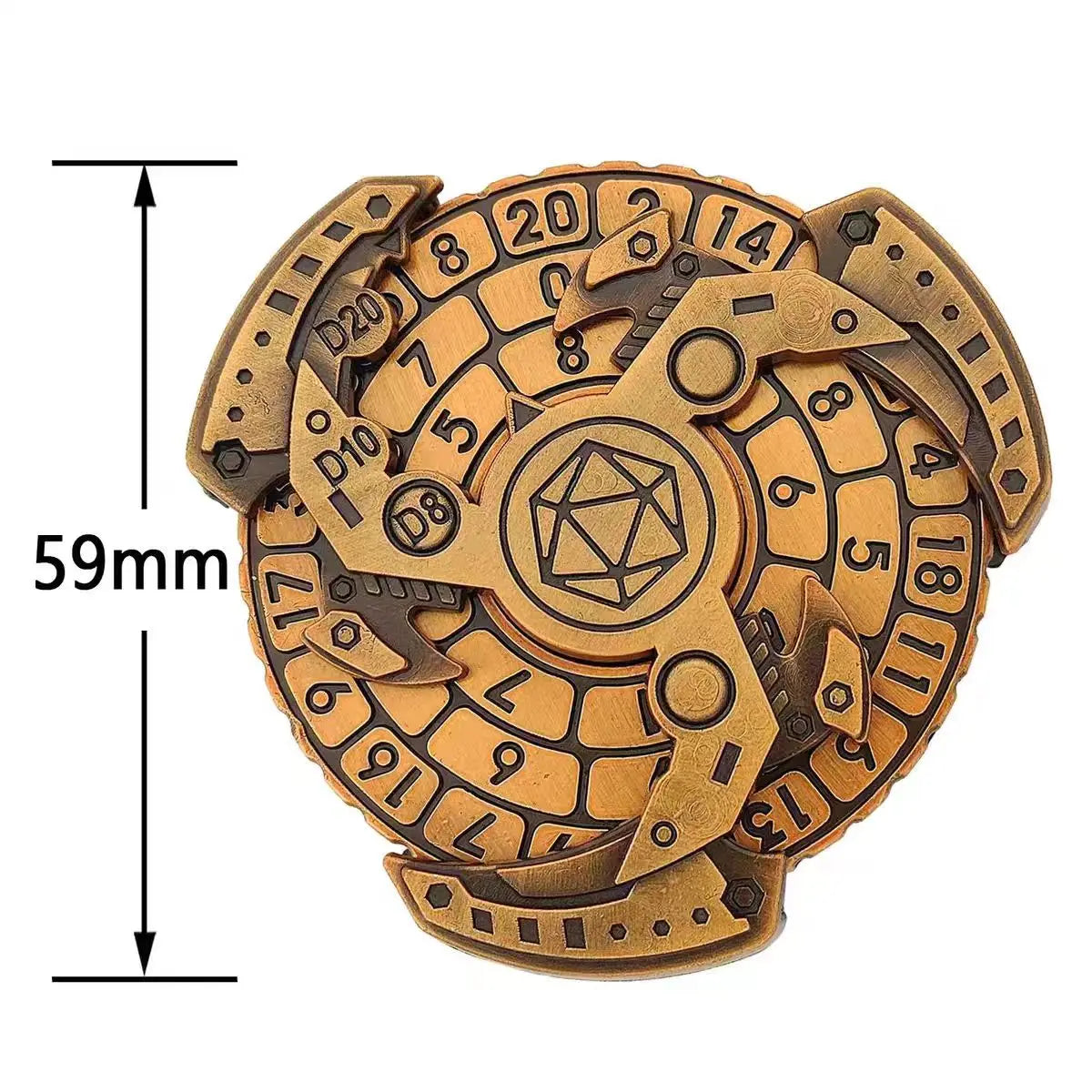 Dados mecánicos giratorios DND con punta de dedo, dados de metal para juegos de rol de mazmorras y dragones, ruleta giratoria, juego de dados de metal