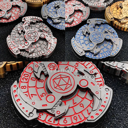 Dés de roulette D&amp;D en métal, dés gyroscopiques du bout des doigts pour jeux de société, dés rotatifs DND, dés de boussole dragon, machine RPG, dés DND