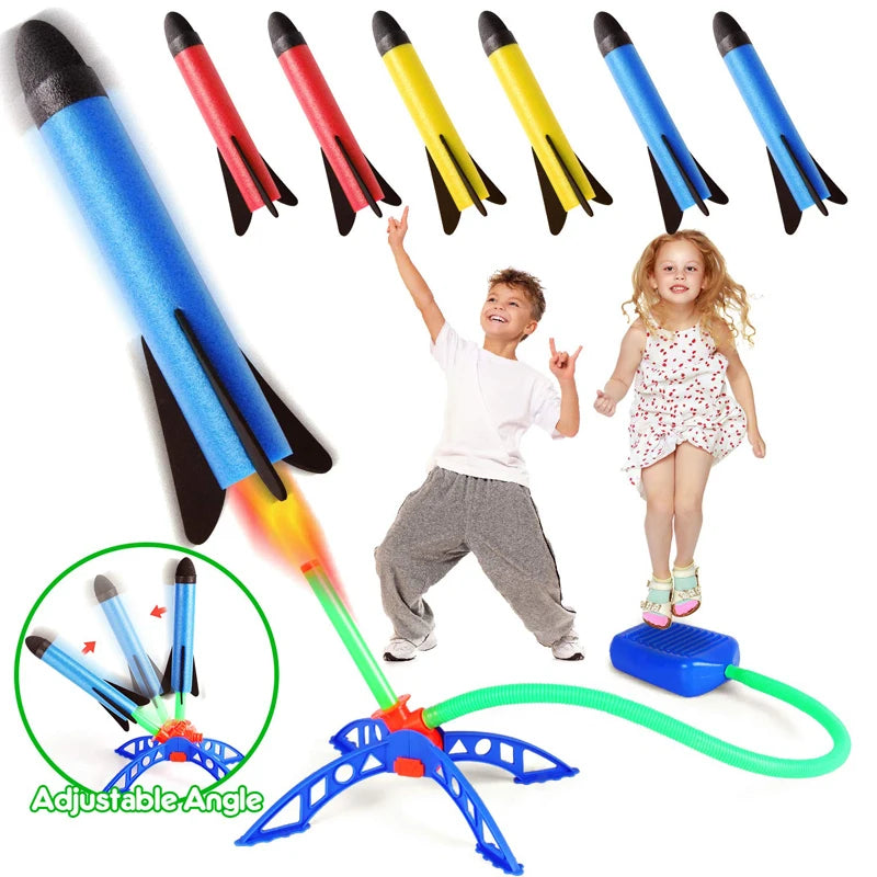 Lanceur de fusée à air comprimé pour enfant, jouets de sport, jeu de saut, jeu d'extérieur pour enfant, jeu à pédale