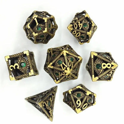 Dés de jeux DND avec dés en métal creux en diamant Ensemble de dés DND pour dés de jeu de rôle Donjons et Dragons Dés en métal polyédriques