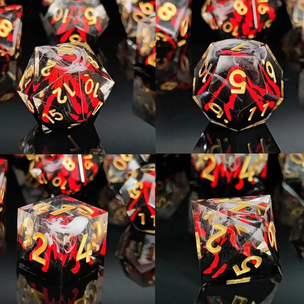 Dés Volcano DND Ensemble de dés RPG Ensemble de dés polyédriques en résine pour RPG Donjons et Dragons DND RPG Jeux de société de table D&amp;d Dice 7PCS