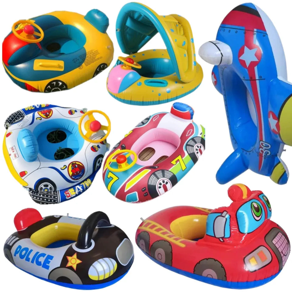 Big Inflatable Baby Swimming Rings Seat Floating Sun Shade Toddler Swim Circle Fun Pool Bathtub Beach Party Summer Water Toys