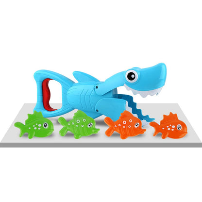 1 ensemble de jouets de bain amusants pour garçons et filles, jeu d'attrape-requins avec 4 poissons, puzzle de bain interactif, jouet d'eau de pêche