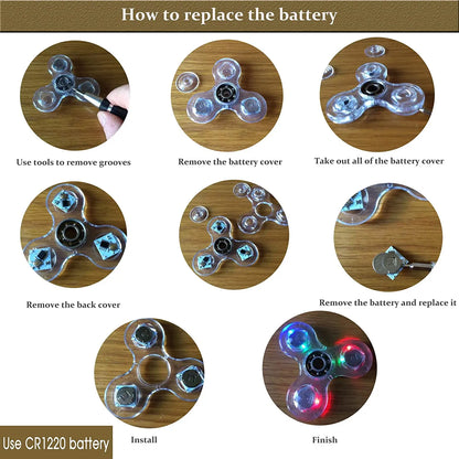 Fidget Spinner lumineux à LED pour les doigts, jouet pour réduire le stress et soulager l'anxiété, cadeaux de fête pour enfants et adultes