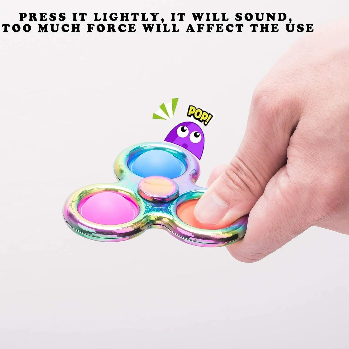 Jouet Fidget Spinner à fossettes simple, jouet sensoriel à bulles, toupie à main, toupie à doigts, soulagement du stress, en silicone pour adultes et enfants