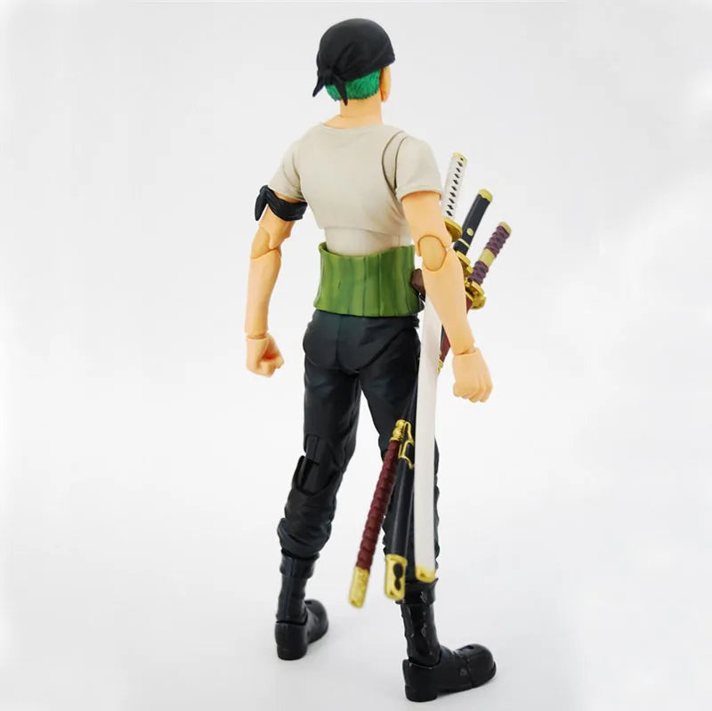 Figura de acción de One Piece de Roronoa Zoro Past Blue, articulada variable en caja de 18 cm, modelo de colección de PVC, juguetes de muñecas