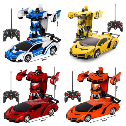 Robots de transformación de coches eléctricos RC 2 en 1, juguetes para niños, coches de control remoto para exteriores, modelos de robots de deformación para deportes, juguetes para niños