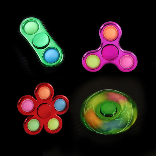 Jouet Fidget Spinner à fossettes simple, jouet sensoriel à bulles, toupie à main, toupie à doigts, soulagement du stress, en silicone pour adultes et enfants