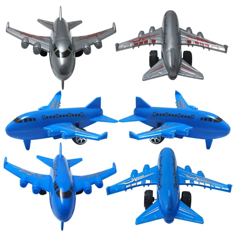 Juego de 6 aviones de juguete con forma de avión para niños y bebés, miniaviones de dibujos animados coloridos, juegos de mesa, regalo de Navidad