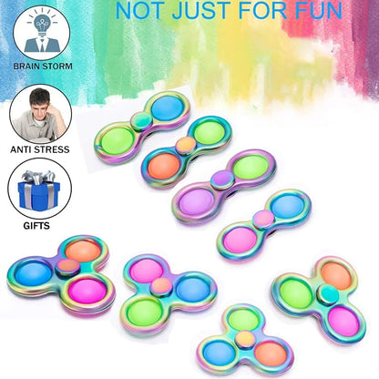 Jouet Fidget Spinner à fossettes simple, jouet sensoriel à bulles, toupie à main, toupie à doigts, soulagement du stress, en silicone pour adultes et enfants