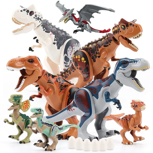 Jurassic Dino World Grandes figurines de dinosaures Briques Blocs de construction Velociraptor T-Rex Triceratops Indominus Rex Jouets pour enfants