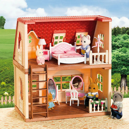 Simulation Cuisine Forêt Famille Petite Maison Double Villa à Trois Étages Renne Modèle Animal Fille Maison De Poupée Meubles Jouet Cadeaux