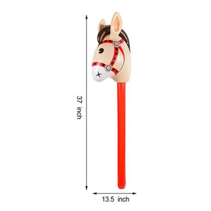 Inflatable Horse Heads Cowgirl Stick PVC Balloon Outdoor Educational Toys for Children Babies Birthday Gifts 1Pc