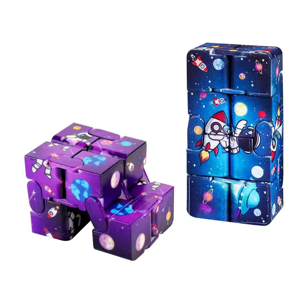 Anti Stress Infinite Cube Space Astronaut Spaceship Printing Flip Magic Cube Stress Reliever Autism Toys