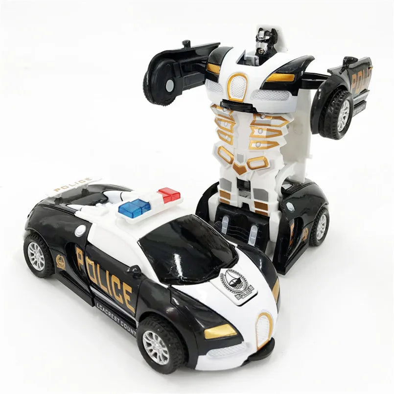 Jouet de modèle de voiture robot à transformation automatique à une touche pour garçons enfants figurines d'action amusantes en plastique véhicules de déformation voiture enfant