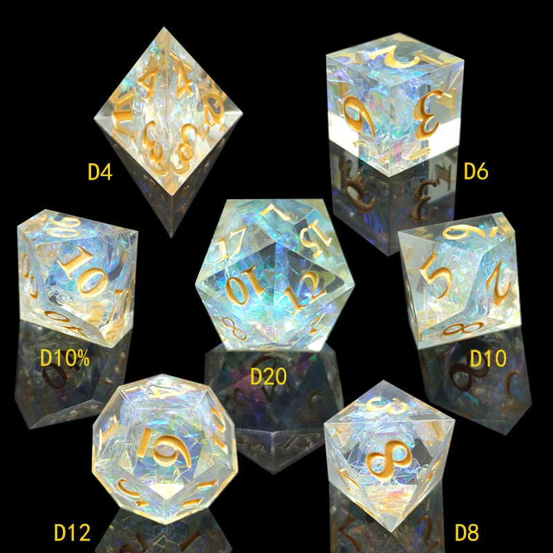 Nouveaux jeux de société dés numériques figurines polyédriques Rpg Dnd Sharp Miniatures Edge D4 D6 D8 D10 ensemble coloré rose transparent bleu