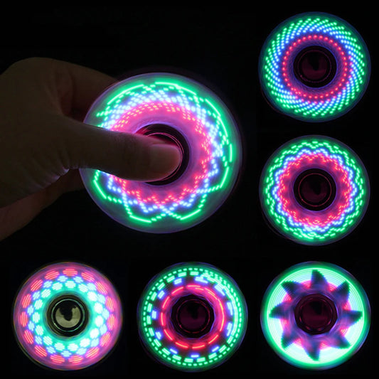 Fidget Spinner luminoso con luz LED creativa de 6 colores que cambia de mano y que se ilumina en la oscuridad, juguetes para aliviar el estrés para niños