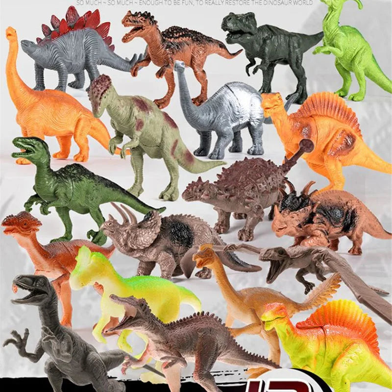 Juego de 44 piezas de dinosaurios jurásicos, simulación de Tyrannosaurus Rex, Pterodáctilo, Stegosaurus, modelo de figura de acción, juguete para niños, regalo con caja