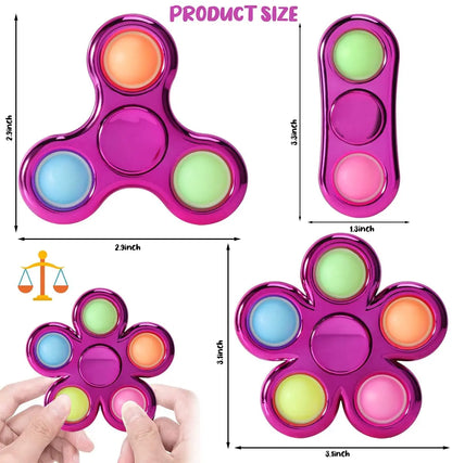 Jouet Fidget Spinner à fossettes simple, jouet sensoriel à bulles, toupie à main, toupie à doigts, soulagement du stress, en silicone pour adultes et enfants