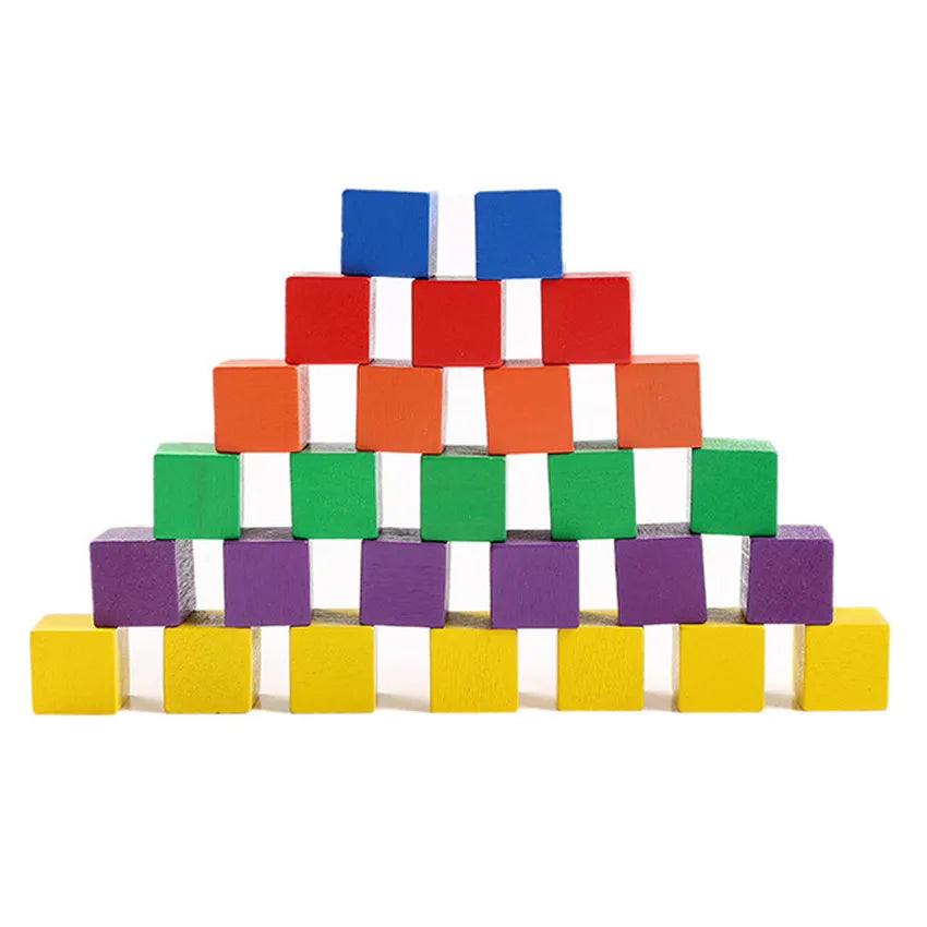 Lot de 30 cubes colorés en bois de 2 x 2 cm, blocs de construction, jouets éducatifs pour enfants, carrés en bois, dés, jeu de société, cadeaux