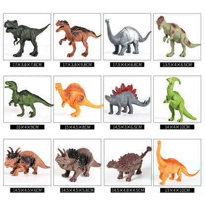 Juego de 44 piezas de dinosaurios jurásicos, simulación de Tyrannosaurus Rex, Pterodáctilo, Stegosaurus, modelo de figura de acción, juguete para niños, regalo con caja